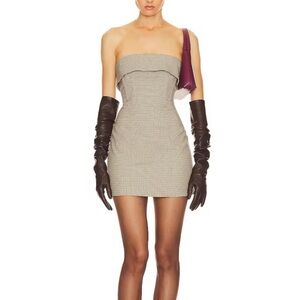 Helsa Strapless Plaid Mini Dress